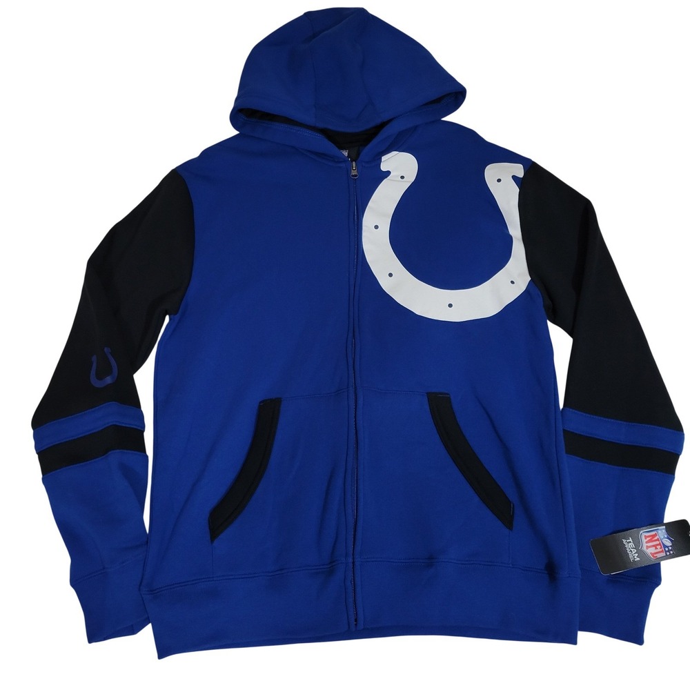 NFL Indianapolis Colts Jacket Youth Large 14/16 Blue Full Zip Hood Unisex Fleece